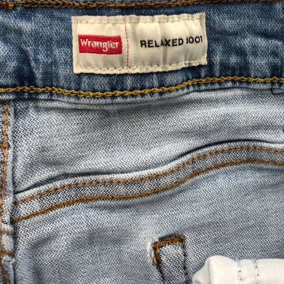 Wrangler Mens Jeans Size 38x28 Measured Relaxed Fit Bootcut Blue Denim Casual - Picture 3 of 14